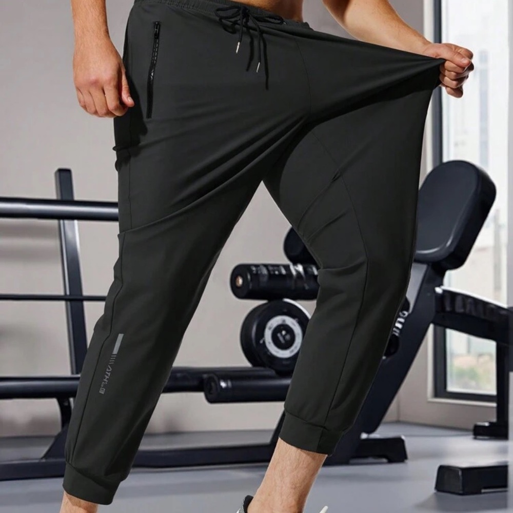 Men's Sports Ice Pants Summer Thin Straight Leg-Binding Casual Pants